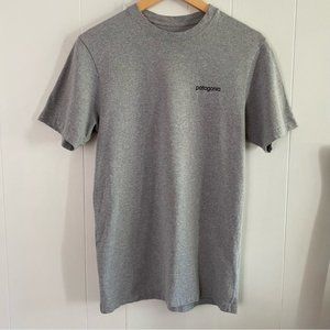 Patagonia Line Logo Badge Responibili-Tee Grey Double Sided Logo Retro Gorpcore